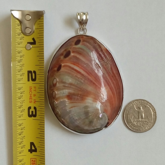 Jewelry - 925 silver vintage real sea shell pendant